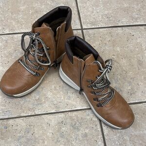 Maurices Brown Ankle Boots with Black Accents